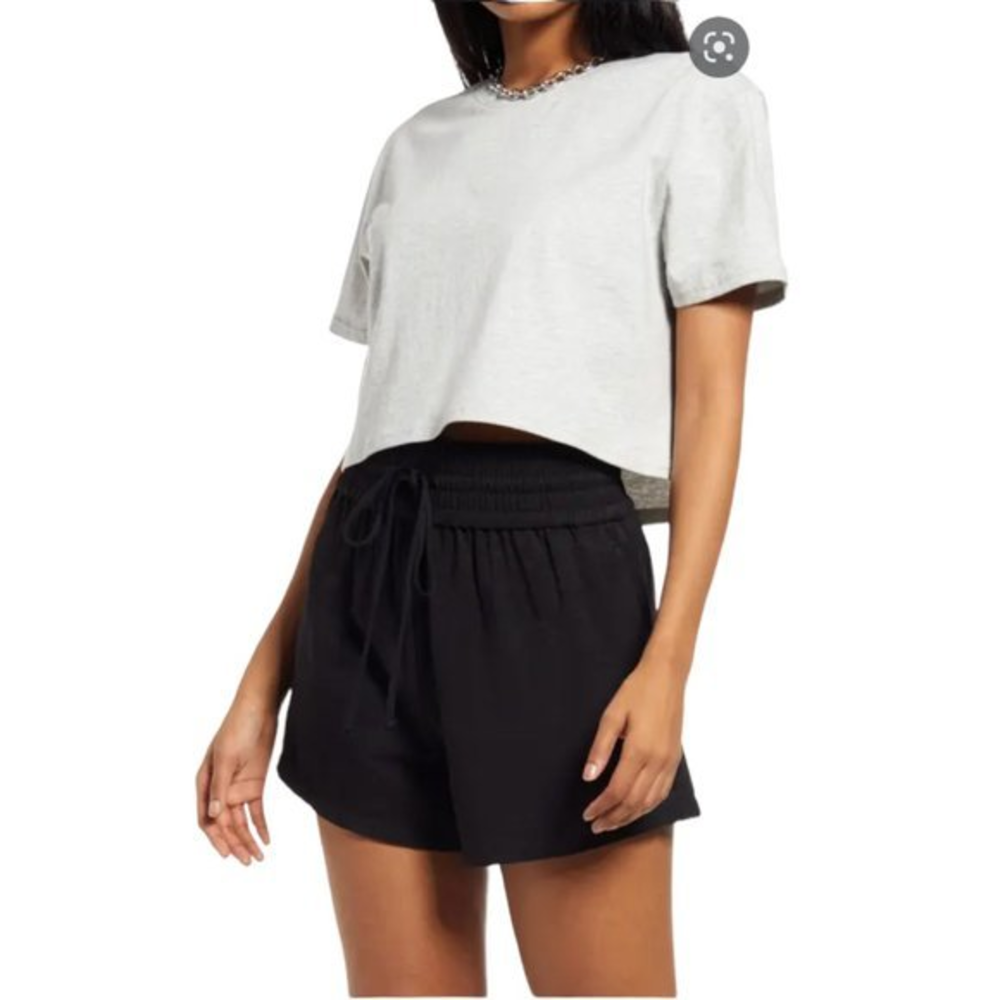 NWOT OPEN EDIT Boxy Crop T-Shirt‎ in Grey Light Heather (S)